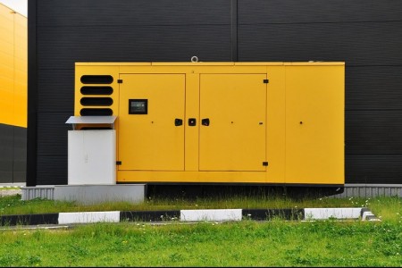 Face on view of yellow generator