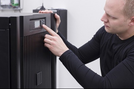 Man inspecting equipment.