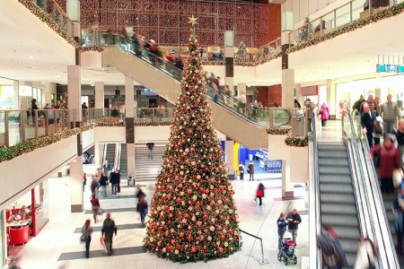 Christmas tree in shopping mall.